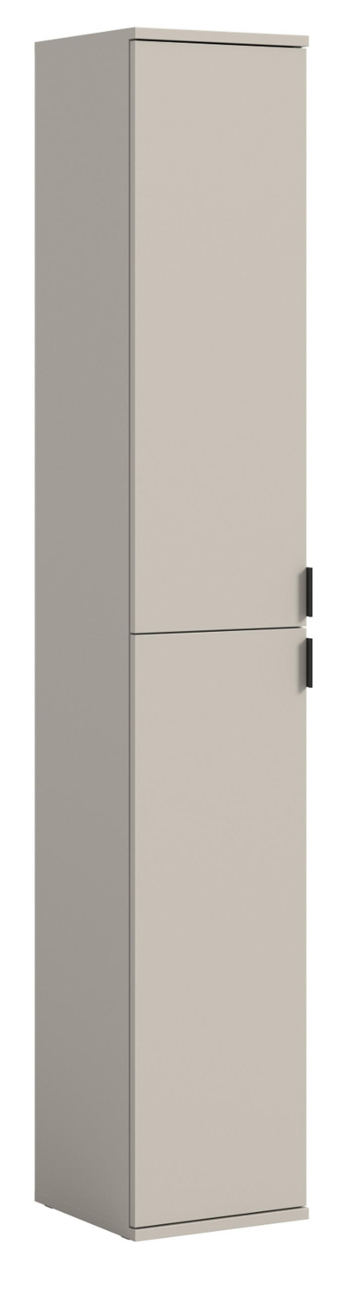 STAURAUMSCHRANK in Kaschmir 30 x 193 cm, Flurschrank mit 6 Fächern - Kaschmir/Schwarz, Holzwerkstoff/Metall (30/193/34cm) - Inn.Furn