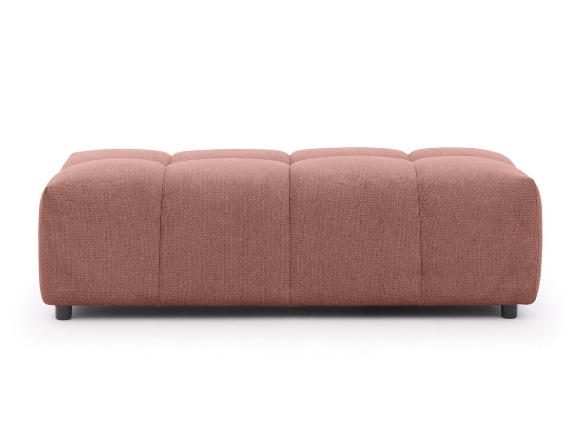 HOCKER Bubble mit Sitzfläche in Bubble-Optik aus weichem Terrakotta Strukturstoff mit schöner Sitzkomfort - Terracotta/Schwarz, Holz/Kunststoff (147/42/74cm) - S-Style Möbel