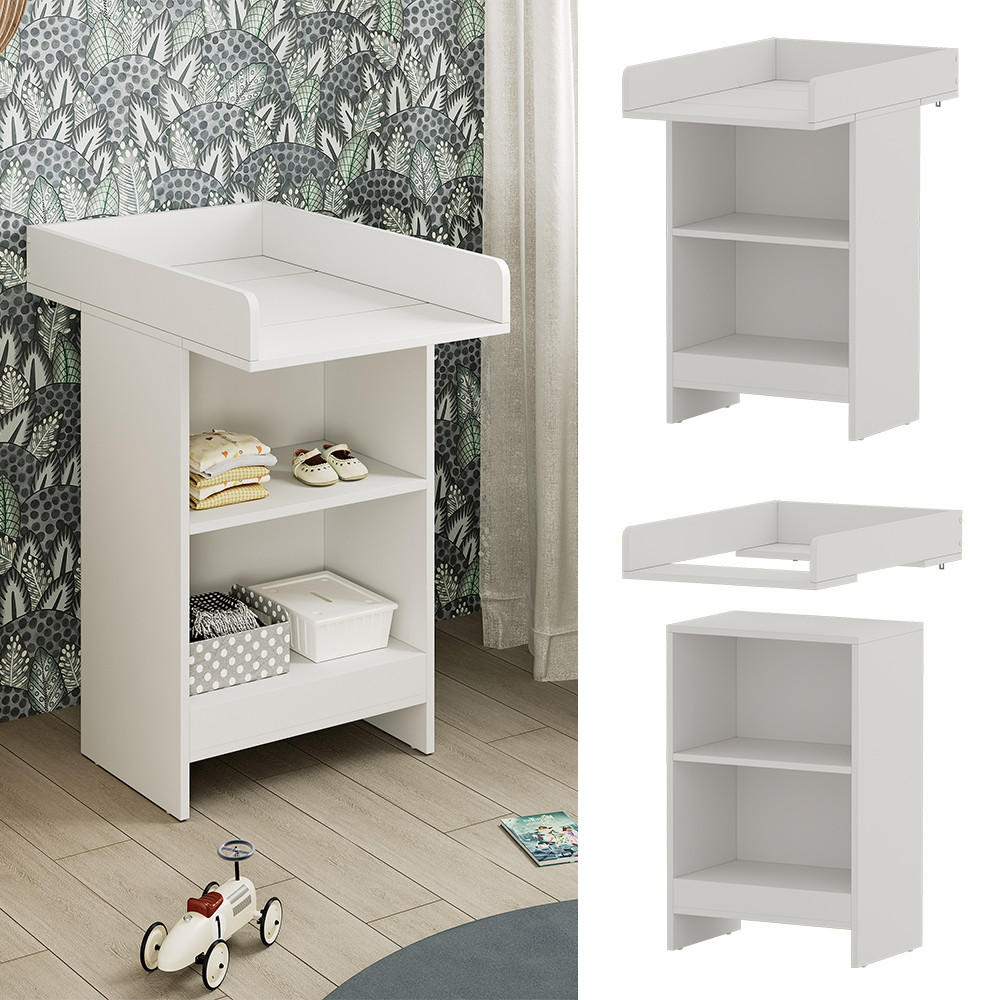 WICKELKOMMODE Mona Weiß 60 x 103.5 cm mit Wickelaufsatz - Weiß, Holzwerkstoff (60/103.5/88cm) - Vicco