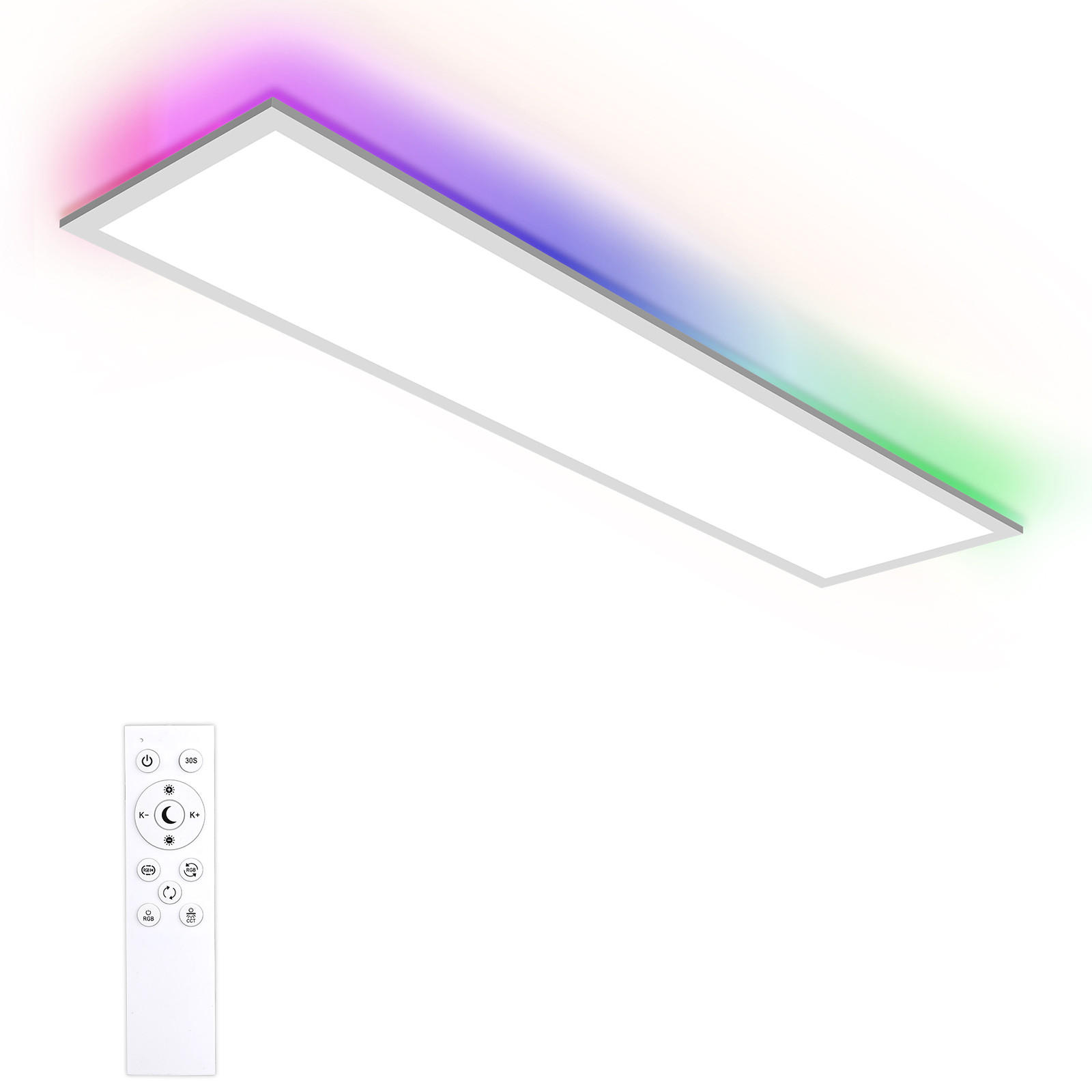 DECKENLEUCHTE PA1061HV LED Panel RGB 120/30/3.9 CM - Weiß, Metall (120/30/3.9cm) - LOVHAUS