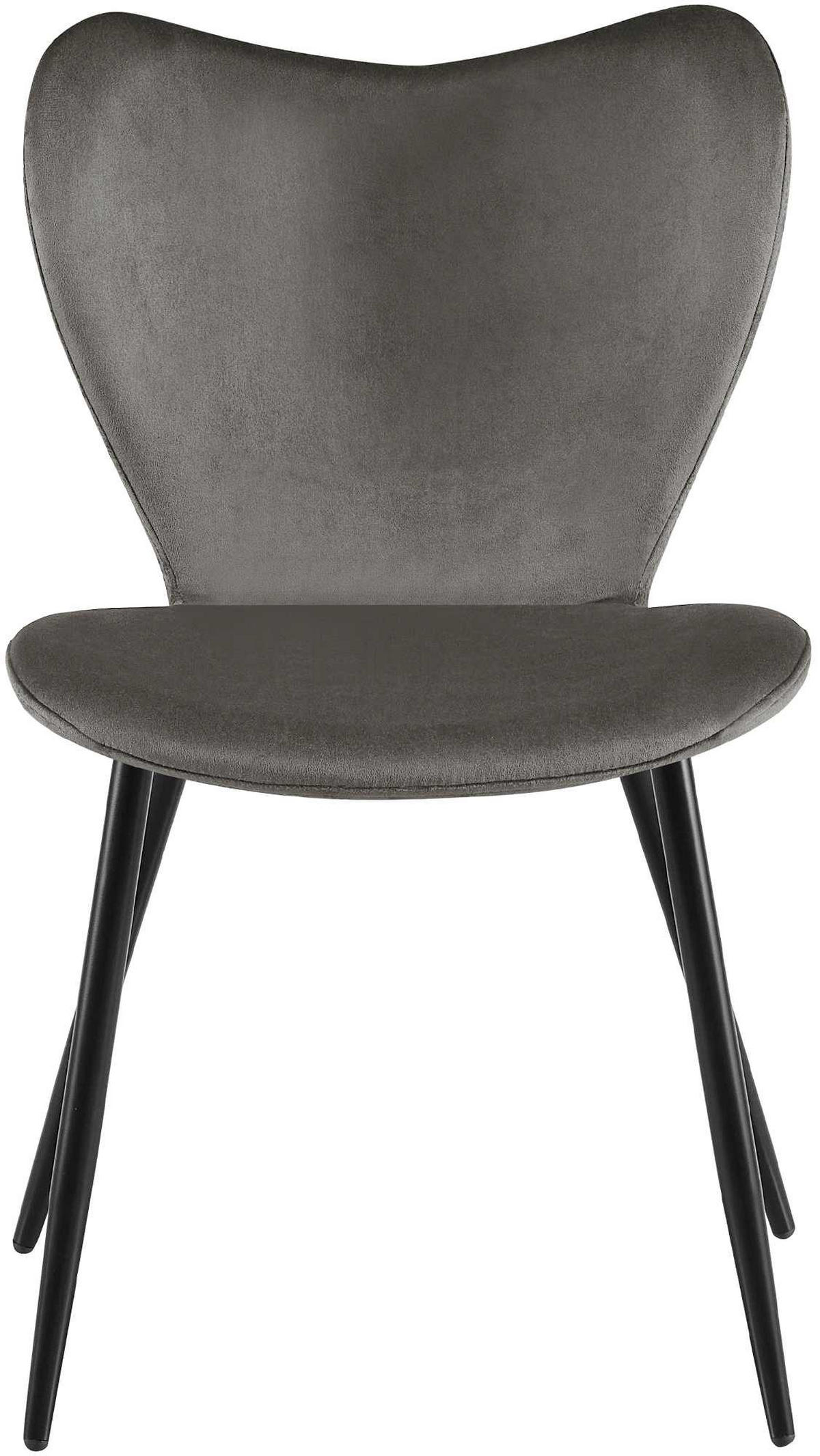 ESSZIMMERSTUHL Samt Anthrazit - Anthrazit/Schwarz, Textil/Metall (50/80/58cm) - CLP