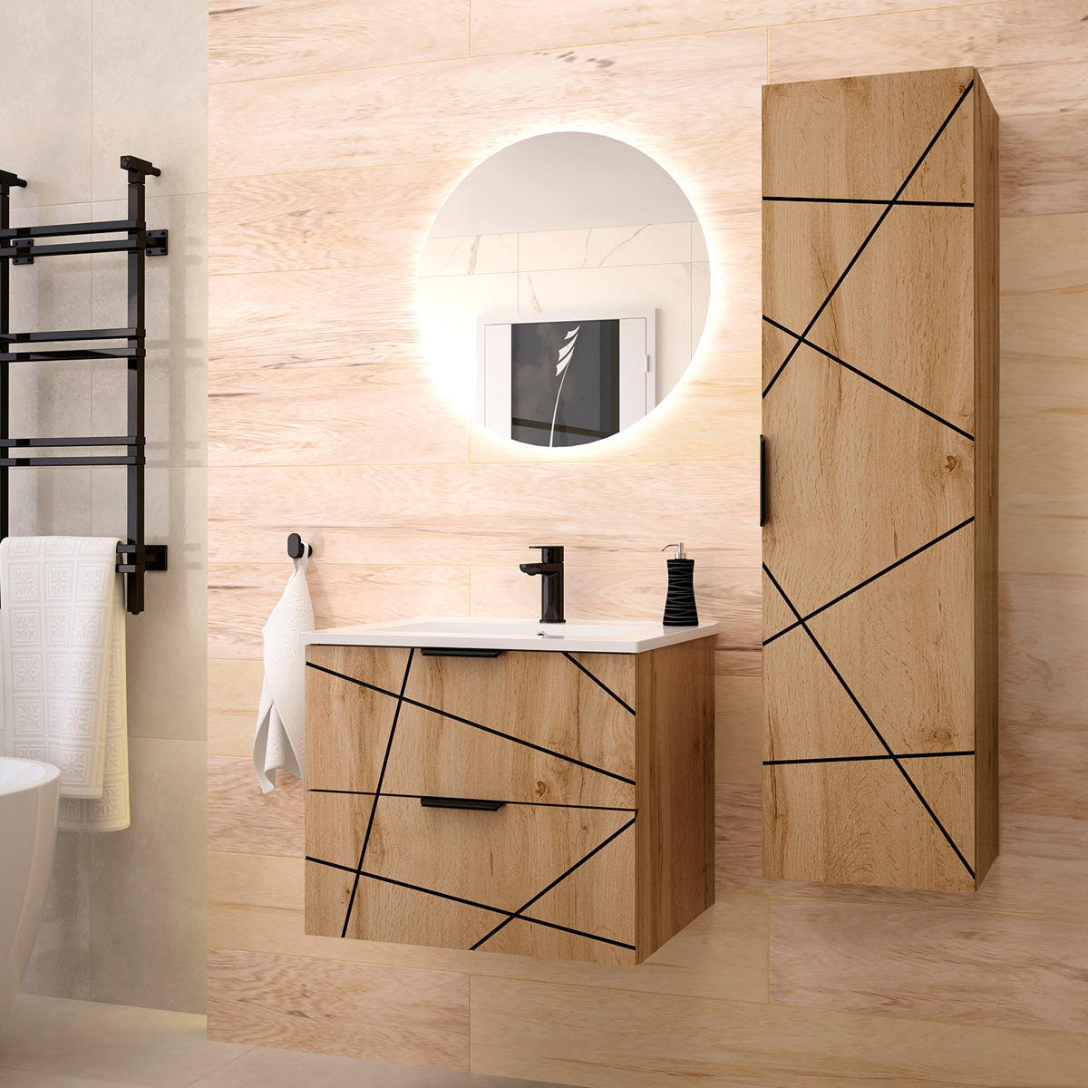 HÄNGESÄULE Teren Holz - Braun, Holzwerkstoff (34.5/130/31.8cm) - Petits-meubles