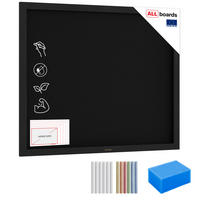 SCHWARZE Kreidetafel 100x80 cm mit Schwarz ECO-Holzrahmen - Schwarz, Holz (100/80/2cm) - ALLboards