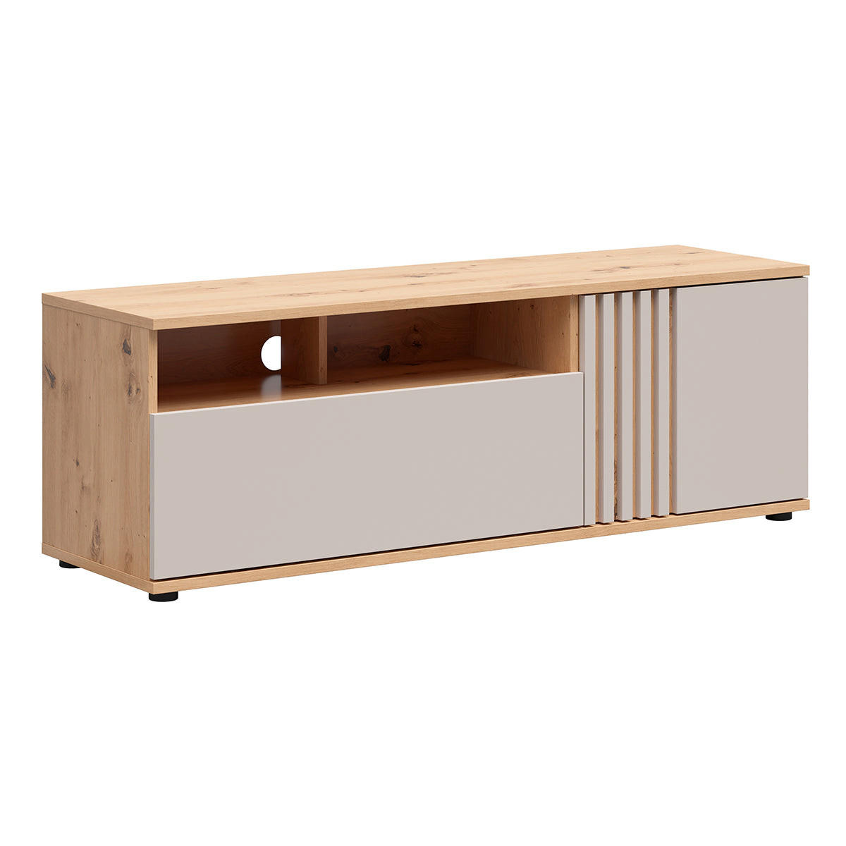 TV STOLÍK Ezra Kašmír a drevo - béžová, kompozitné drevo (135.5/46.5/40cm) - Petits-meubles
