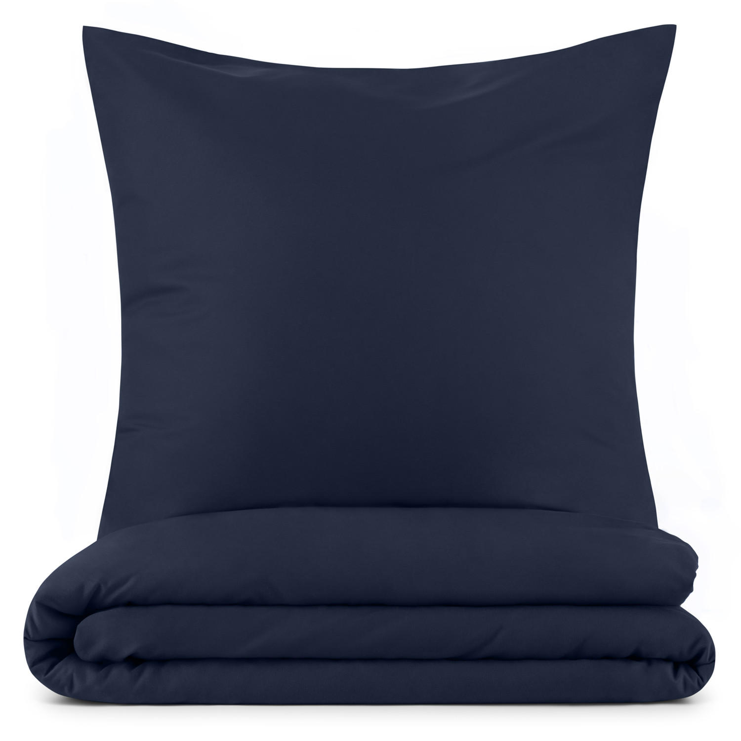 BETTWÄSCHE 2-teilig, 140/200 cm & 80/80 cm, Dunkelblau - Dunkelblau, Textil (140/200cm) - Blumtal