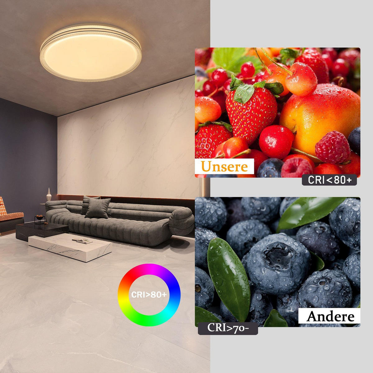 LED-DECKENLEUCHTE Andreas 40/40/6 cm - Weiß, Kunststoff (40/40/6cm) - Nettlife