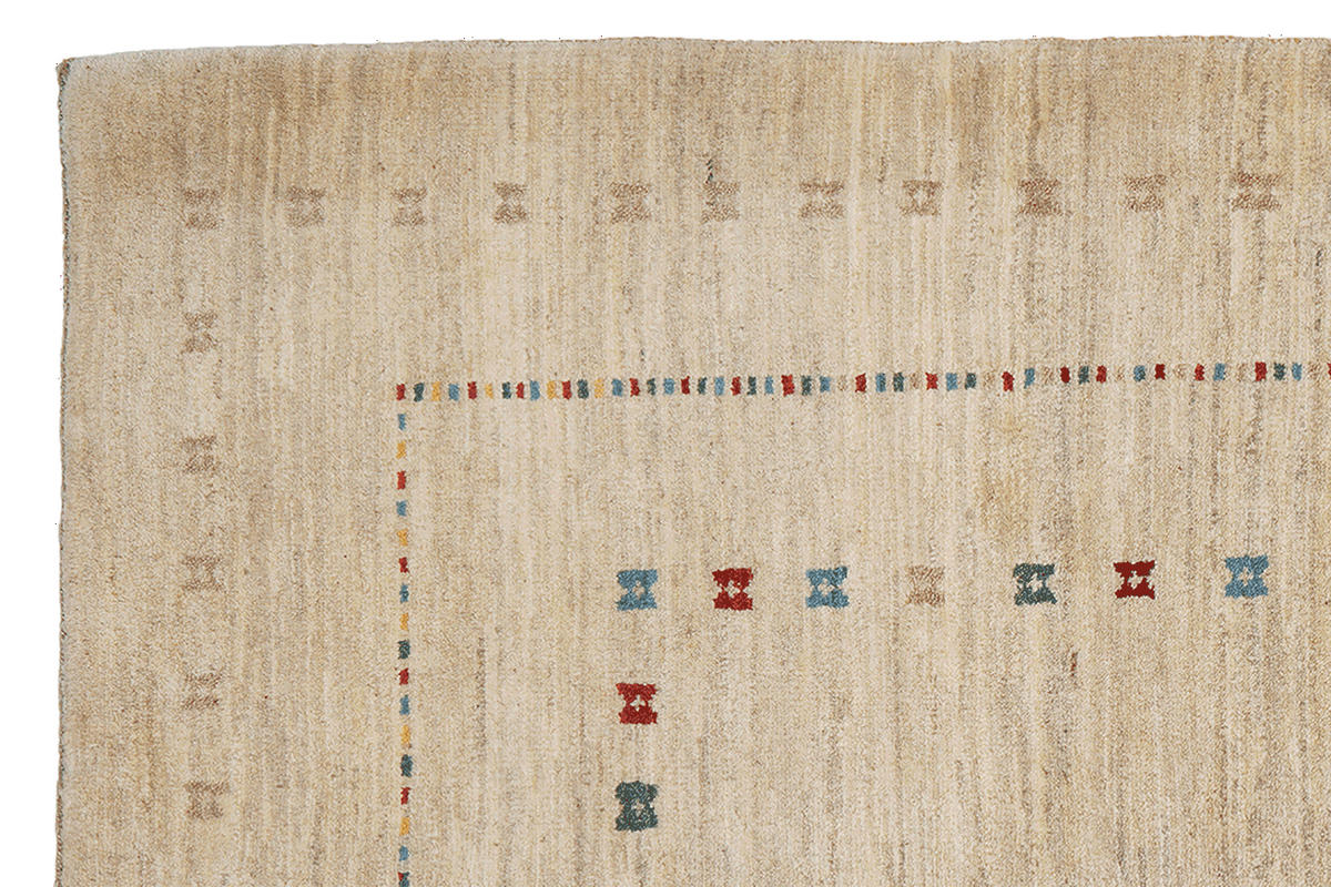 TEPPICH Rizbaf Beige 181/125 cm Schurwolle - Beige, Textil (125/181cm) - Looma