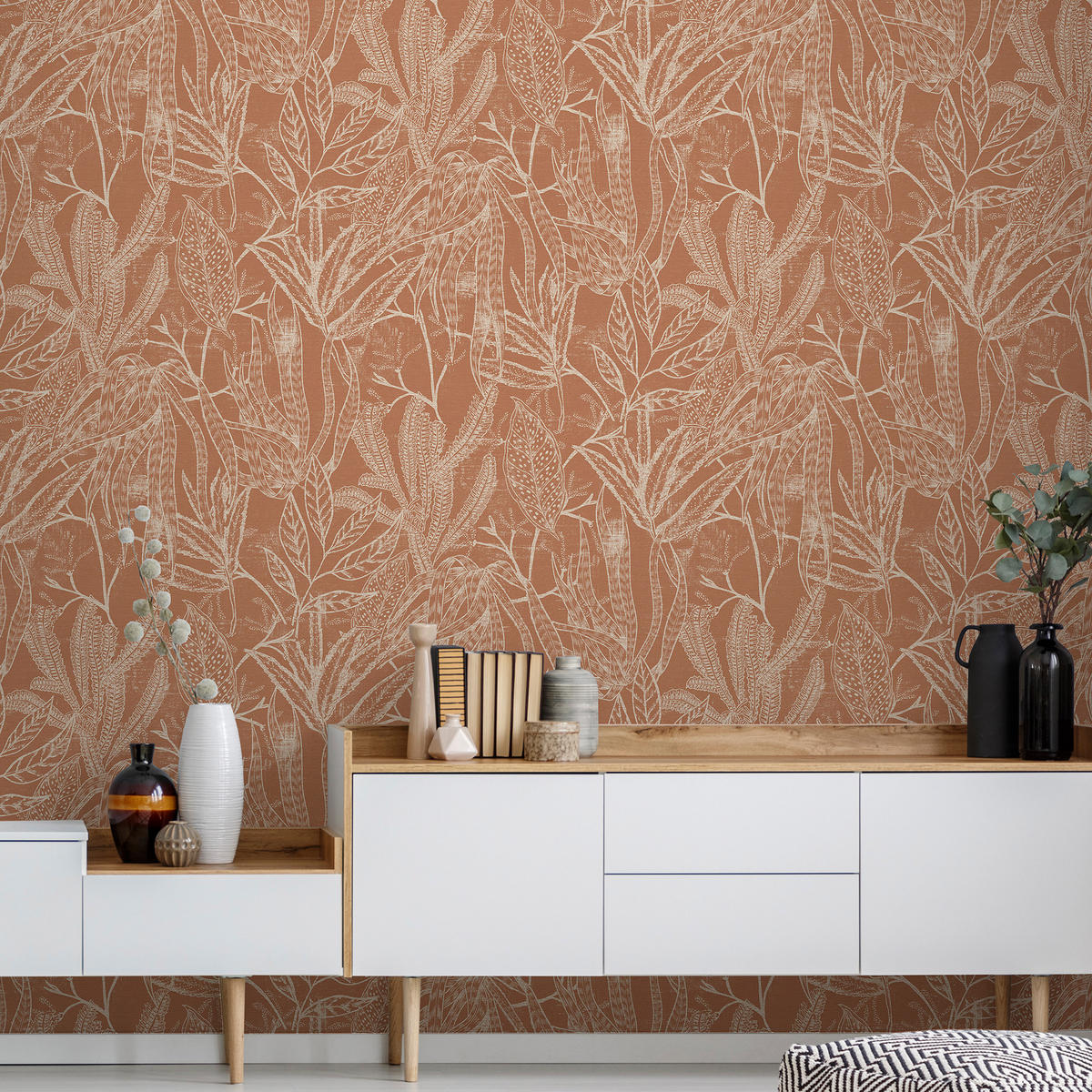 VLIESTAPETE - Chaya verbrannt orange - Orange, Papier/Kunststoff (52/1000cm) - Superfresco Easy