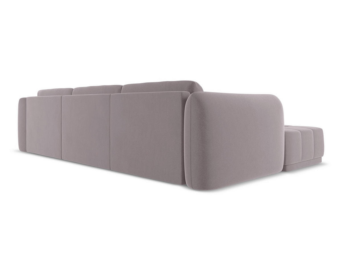 ECKSOFA Links Samt Stoff Violett - Lila/Flieder, Kunststoff/Textil (170/290cm) - Makamii