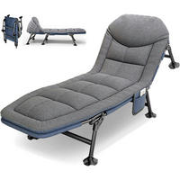 GARTENLIEGE klappbar mit Auflage 190 x 67 cm - Grau, Textil (190/38/67cm)