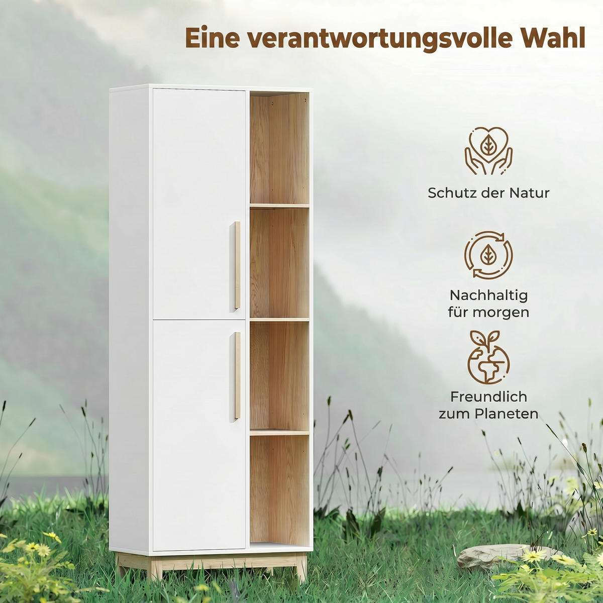 BÜCHERREGAL Weiß 62,5/35/176 cm - Weiß, Holzwerkstoff (35/176/62.5cm) - PANGIVO