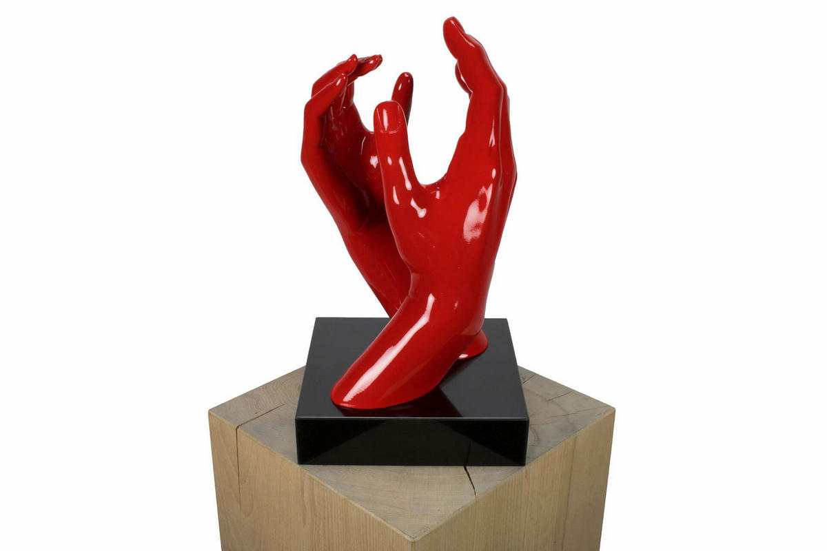 SKULPTUR Rot 21/41 cm - Rot, Stein (4.85/41/21cm) - KUNSTLOFT