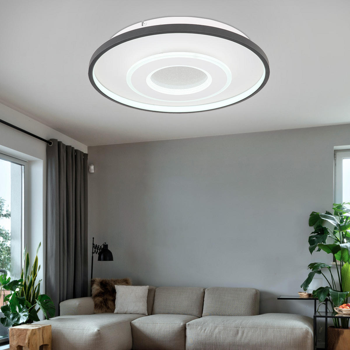 LED DECKENLEUCHTE BRIENNA Weiß - Weiß, Metall (48/48/8cm) - Globo Lighting