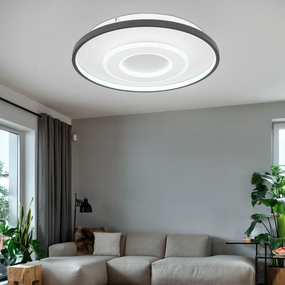 Thumbnail - Globo Lighting Led, Weiß, Metall, Rund, 48x8x48 cm, Lampen & Leuchten, LED Beleuchtung, LED-Deckenleuchten