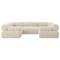 WOHNLANDSCHAFT modulares Sofa Birno-U1 - 285x190x70 cm Beige Cord - Beige, Holzwerkstoff/Textil (285/70/190cm) - ALTDECOR