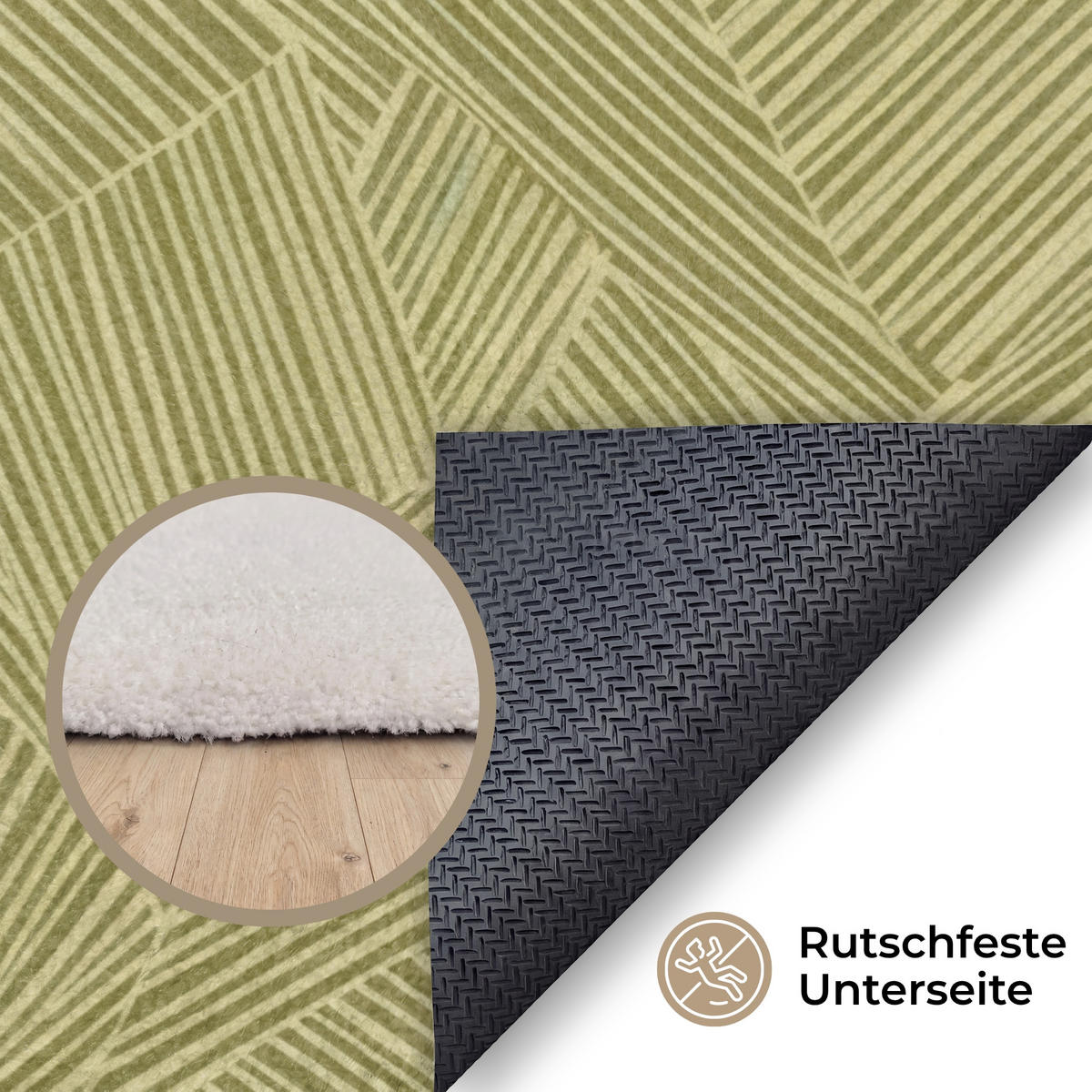 KOBERCE - Abstraktné - Moderné - Zelené - 180x120 cm - olivovozelená, textil/plast (180/0.4cm) - OnlyWow