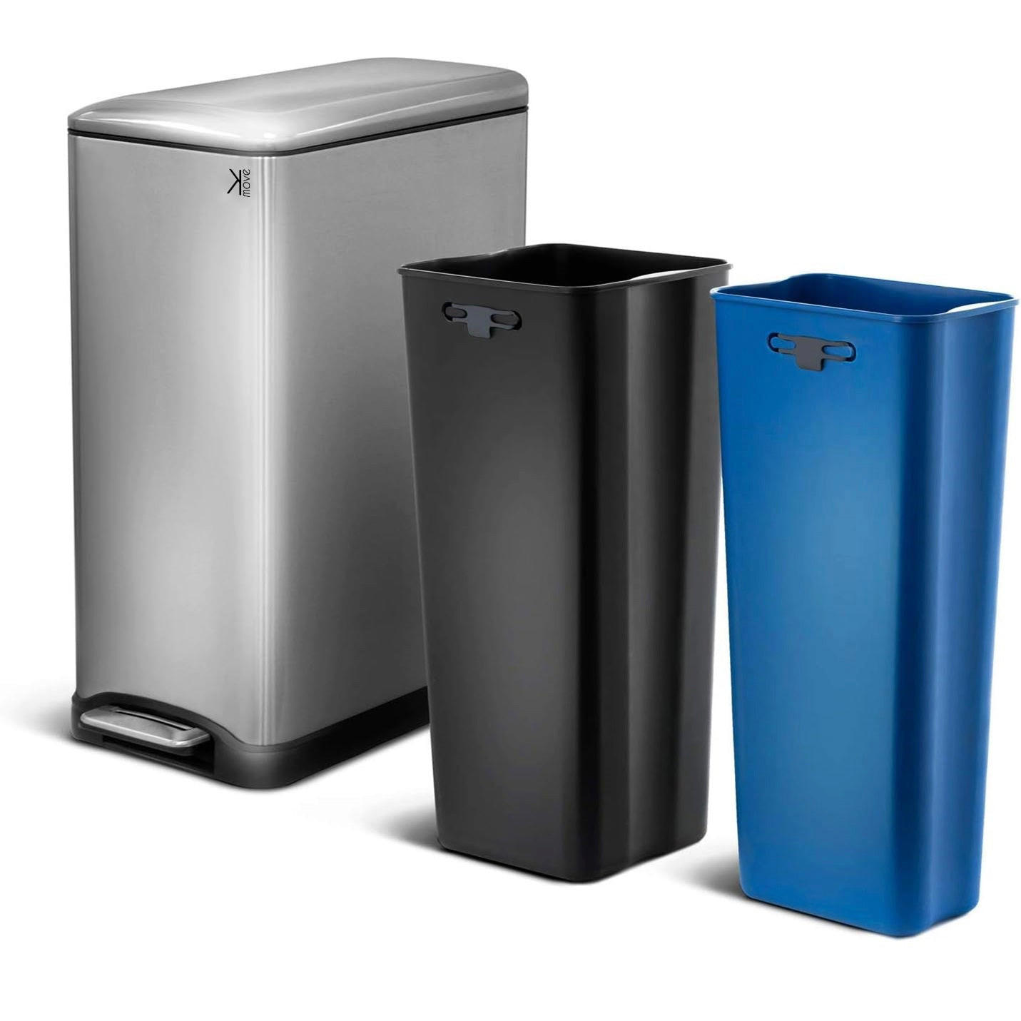 ABFALLEIMER EDGE silber - Silberfarben, Metall (56/67.5/28cm) - Kitchen Move