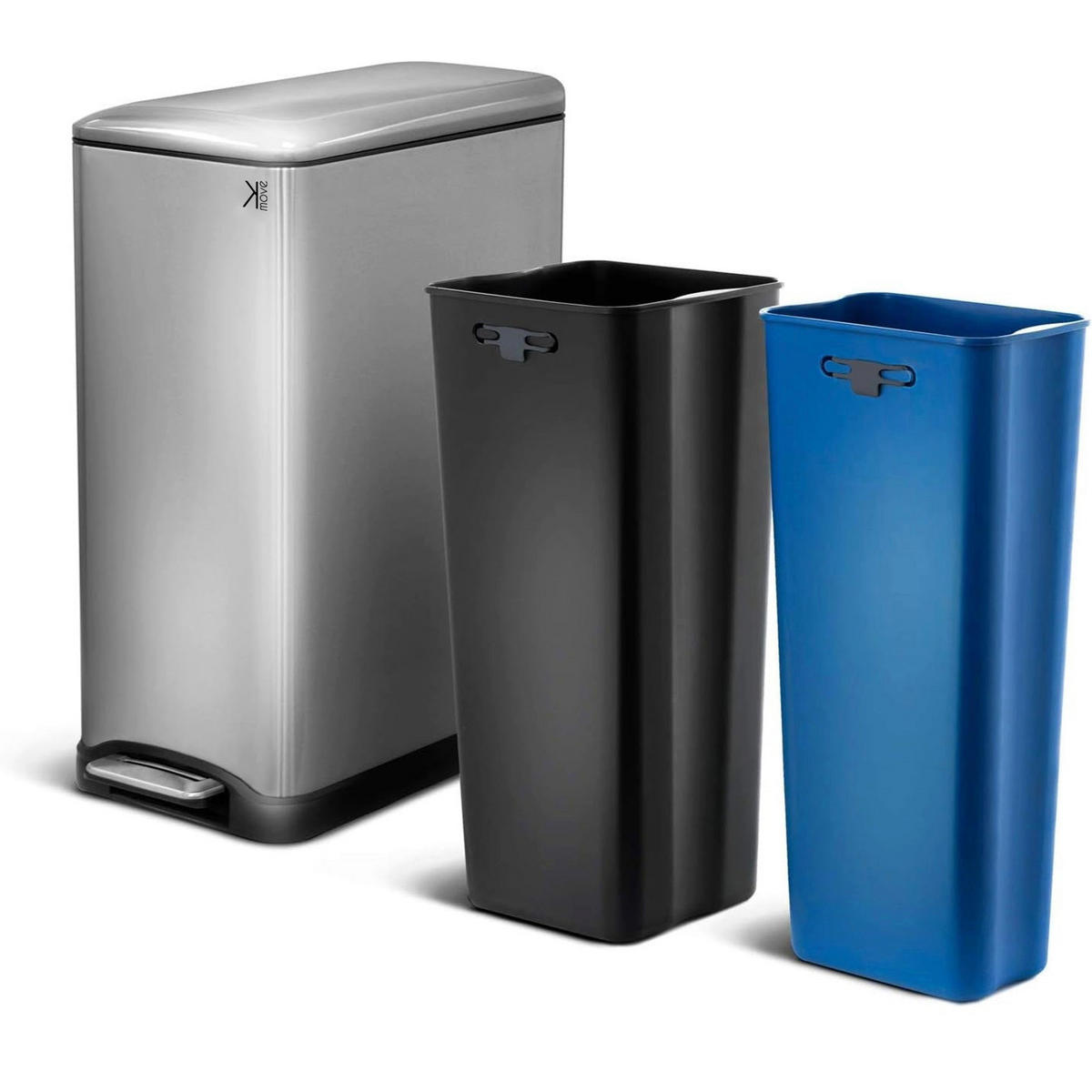 ABFALLEIMER EDGE silber - Silberfarben, Metall (56/67.5/28cm) - Kitchen Move