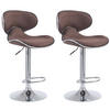 BARHOCKER 2er Set Stoff braun - Chromfarben/Braun, Textil/Metall (46/88/49cm) - CLP
