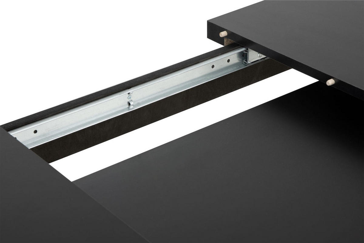 ESSTISCH RHENA ausziehbar bis 190cm, Schwarz - Schwarz, Holz (150/77/80cm) - KONSIMO®