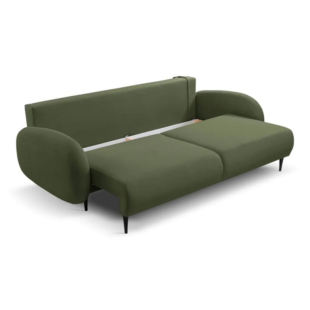 SCHLAFSOFA SOFTI, Sofa mit Schlaffunktion und Bettkasten, Farbe: Grün, Velourstoff - Grün, Textil (232/95/109cm) - Sepro Meble