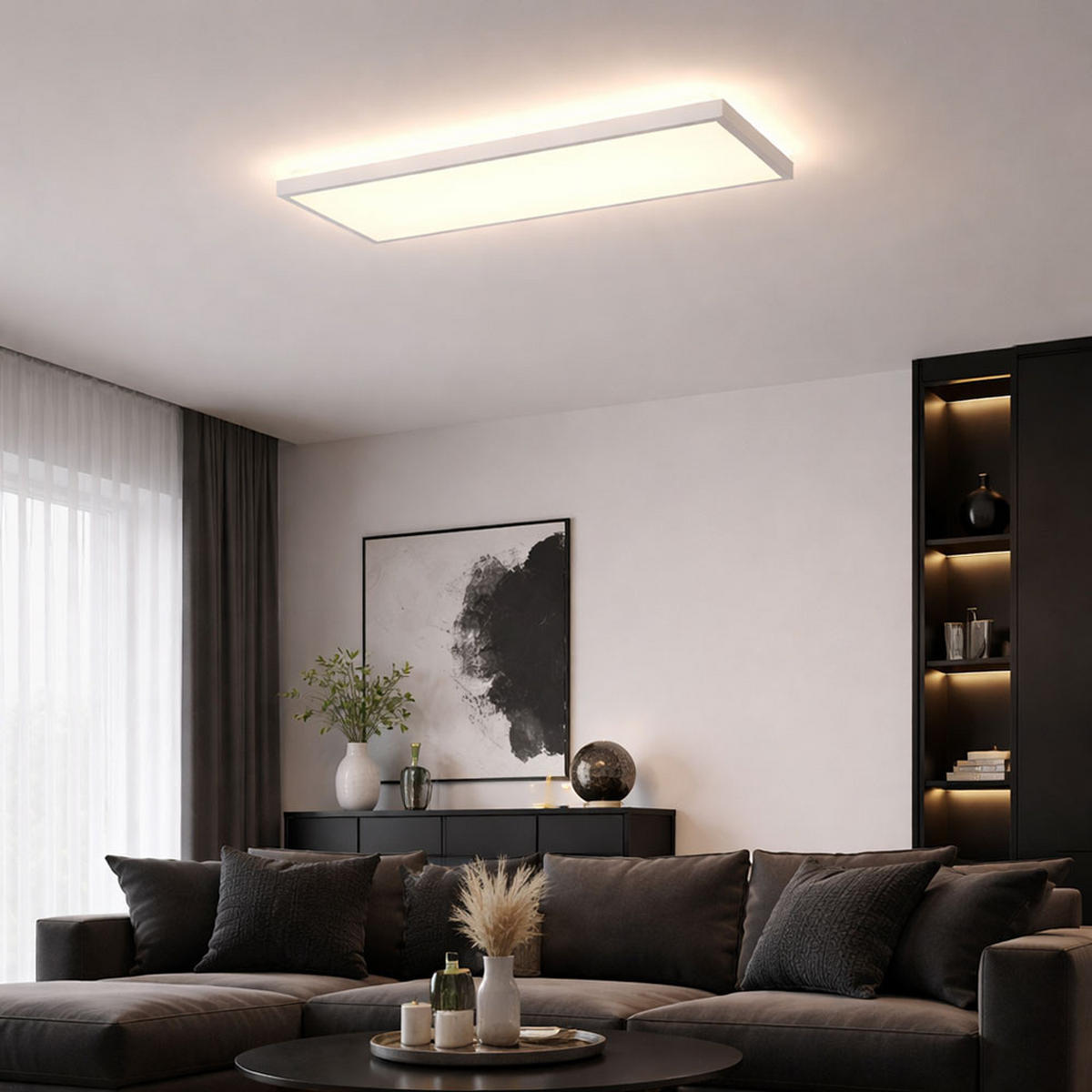 LED DECKENPANEL Weiß eckig - Weiß, Kunststoff (58.2/20.2/4.1cm) - Briloner