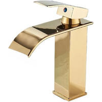 WASCHTISCHARMATUR Einzigen Griff Mixer Heißes Kaltes, Niedrig, Gold - Goldfarben, Metall (11/19/5cm) - Kaket