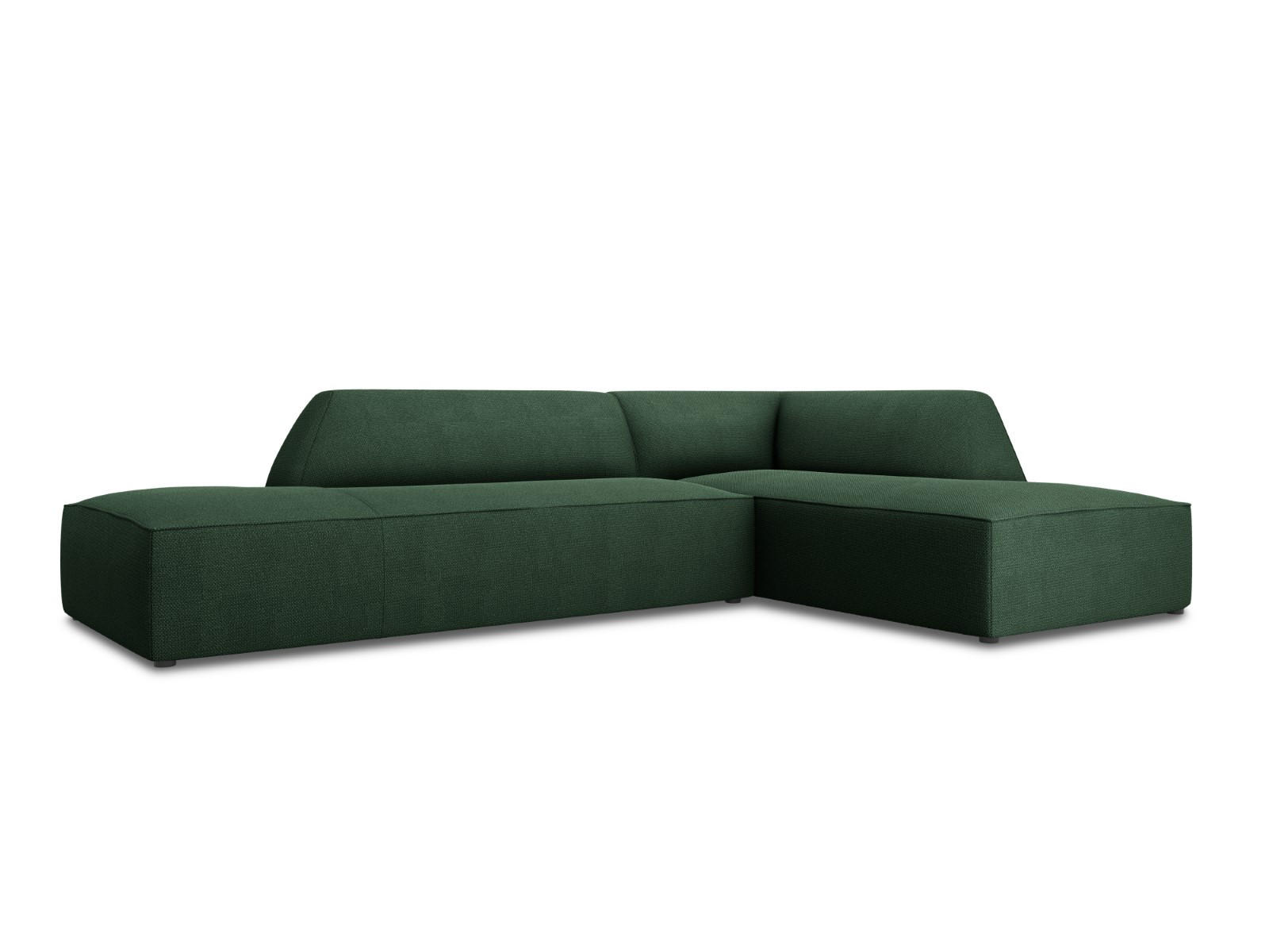 ECKSOFA rechts Ruby aus strukturiertem Stoff grün 4 Sitzplätze - Grün, Textil (180/273cm) - Micadoni