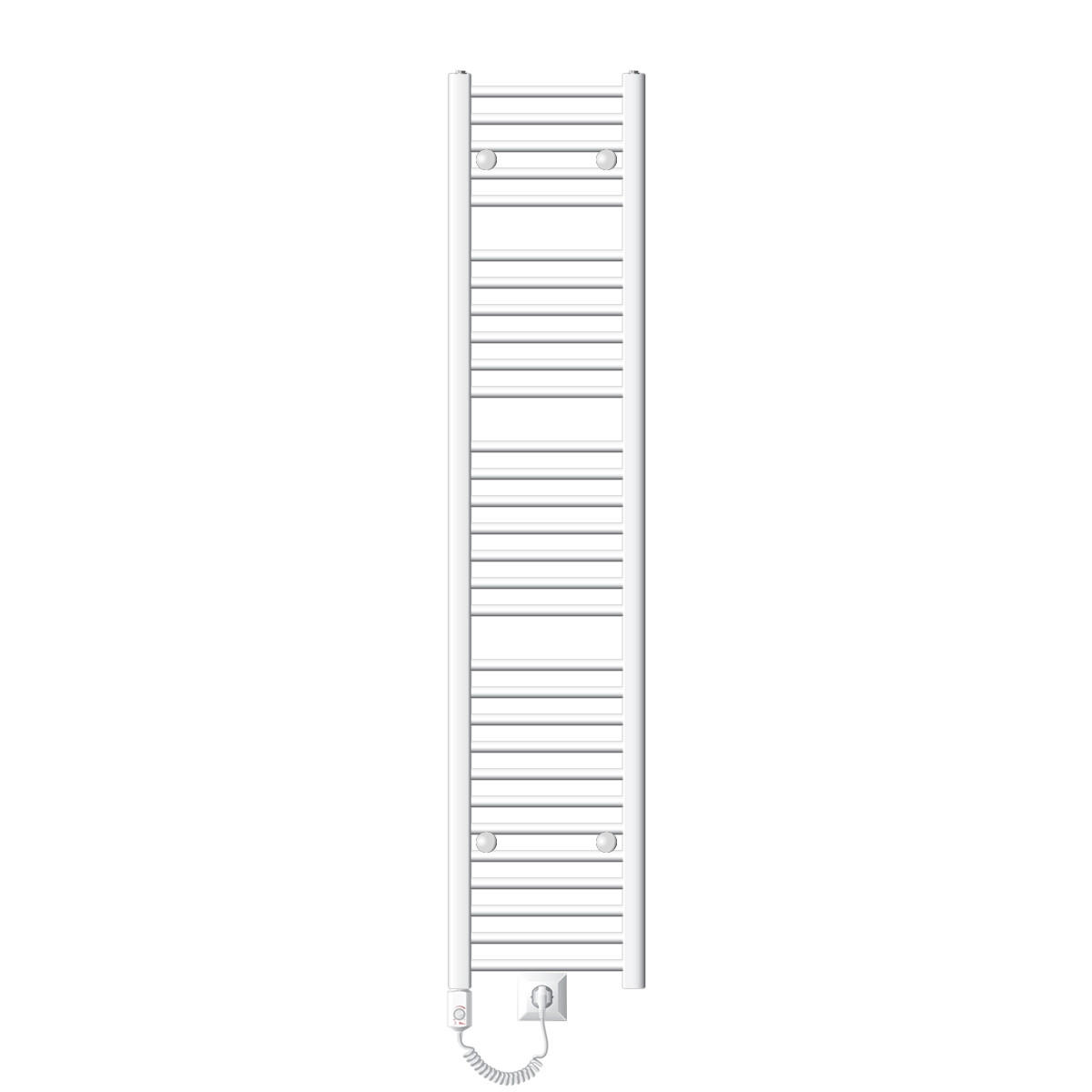 BADHEIZKÖRPER elektrisch Sahara 300x1800 mm Weiß gerade mit Heizstab 1200W - Weiß, Metall (3/180/30cm) - LuxeBath