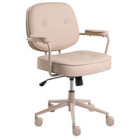 SCHREIBTISCHSTUHL Kunstleder Sandbeige Paramus - Sandfarben, Kunststoff (60/81/65cm) - Beliani