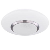 LED DECKENLEUCHTE Metall Weiß Kristalloptik CANDIDA - Weiß, Metall (34/34/8cm) - Globo Lighting