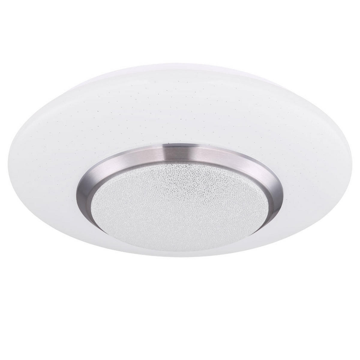 LED DECKENLEUCHTE Metall Weiß Kristalloptik CANDIDA - Weiß, Metall (34/34/8cm) - Globo Lighting