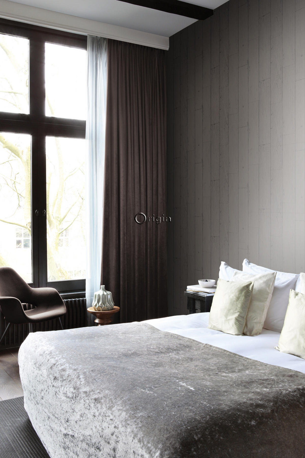 TAPETE Holz-optik 53 cm x 10.05 m - Grau, Papier (53/1000cm) - Origin Wallcoverings