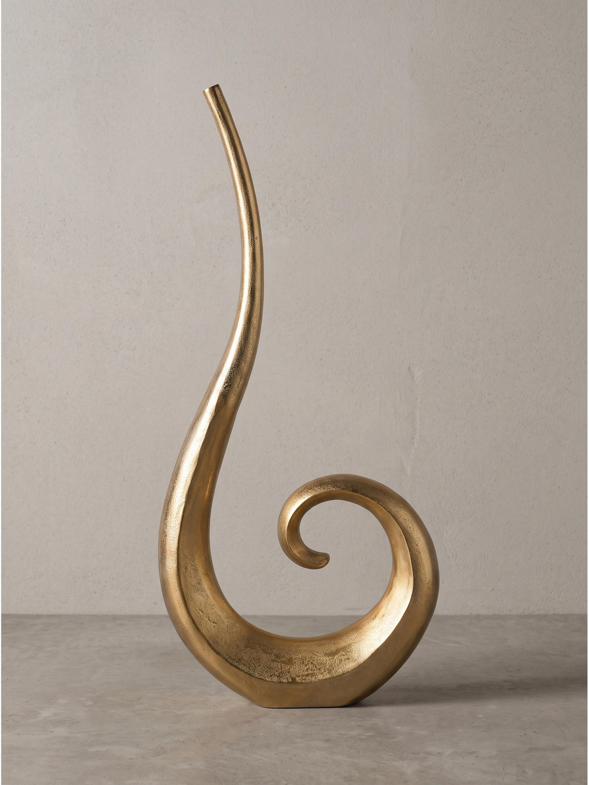 BODENVASE BAVENO, Aluminium, handgefertigt, Gold, 48 x 10 x 100 cm - Goldfarben, Metall (100cm) - KADIMA DESIGN