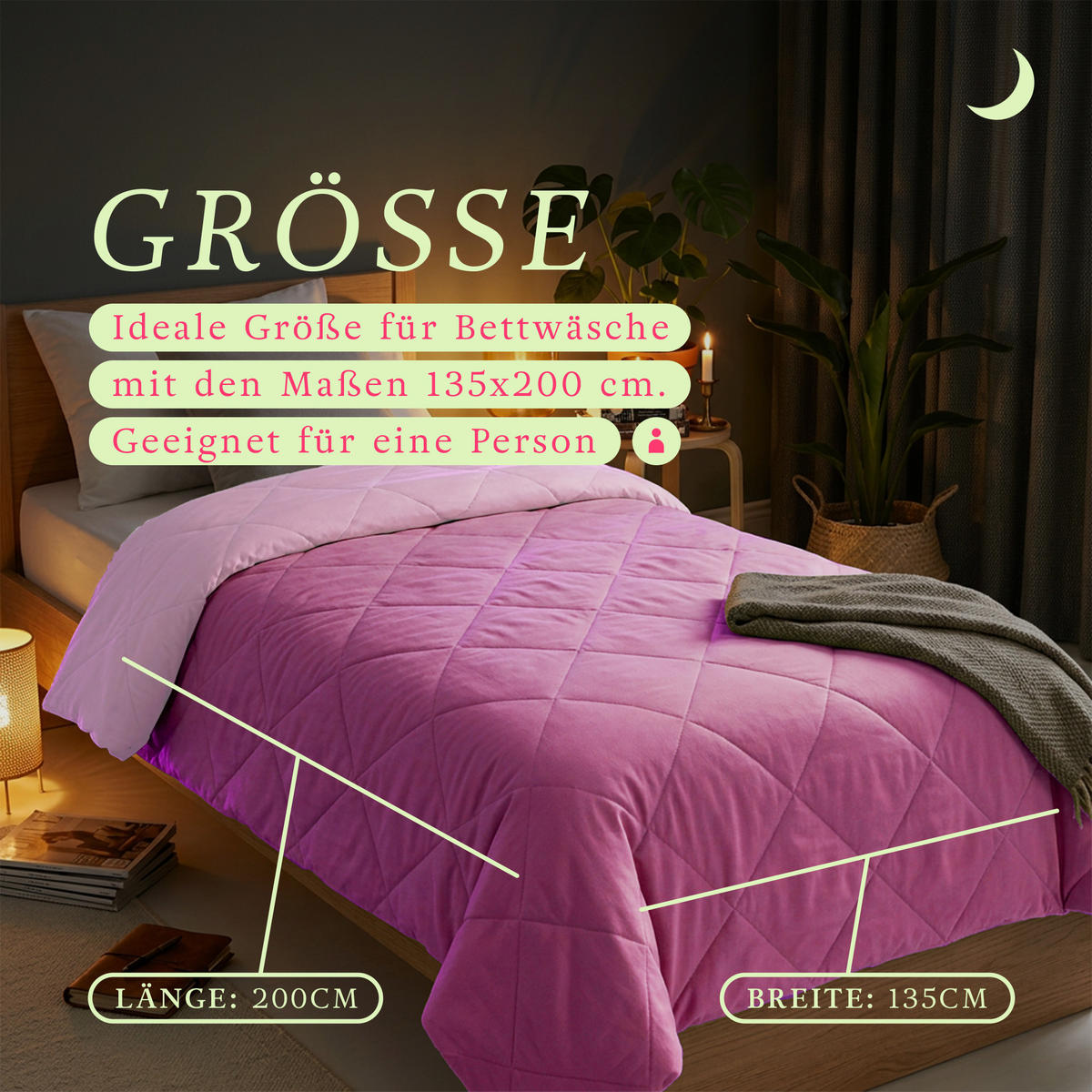 SOMMERBETT Steppbett leicht Pink 135x200 cm - Pink, Textil (135/200cm) - Bestlivings