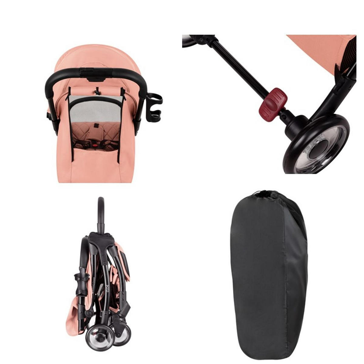 BUGGY Cloe bis 22 kg rosa pink Aluminiumrahmen faltbar Getränkehalter - Pink/Rosa, Metall (72/43/102cm) - Kikka boo
