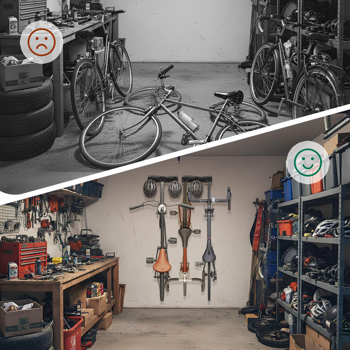 FAHRRAD-WANDHALTERUNG - Schwarz, Kunststoff/Metall (40.5/10/1.5cm) - Relaxdays