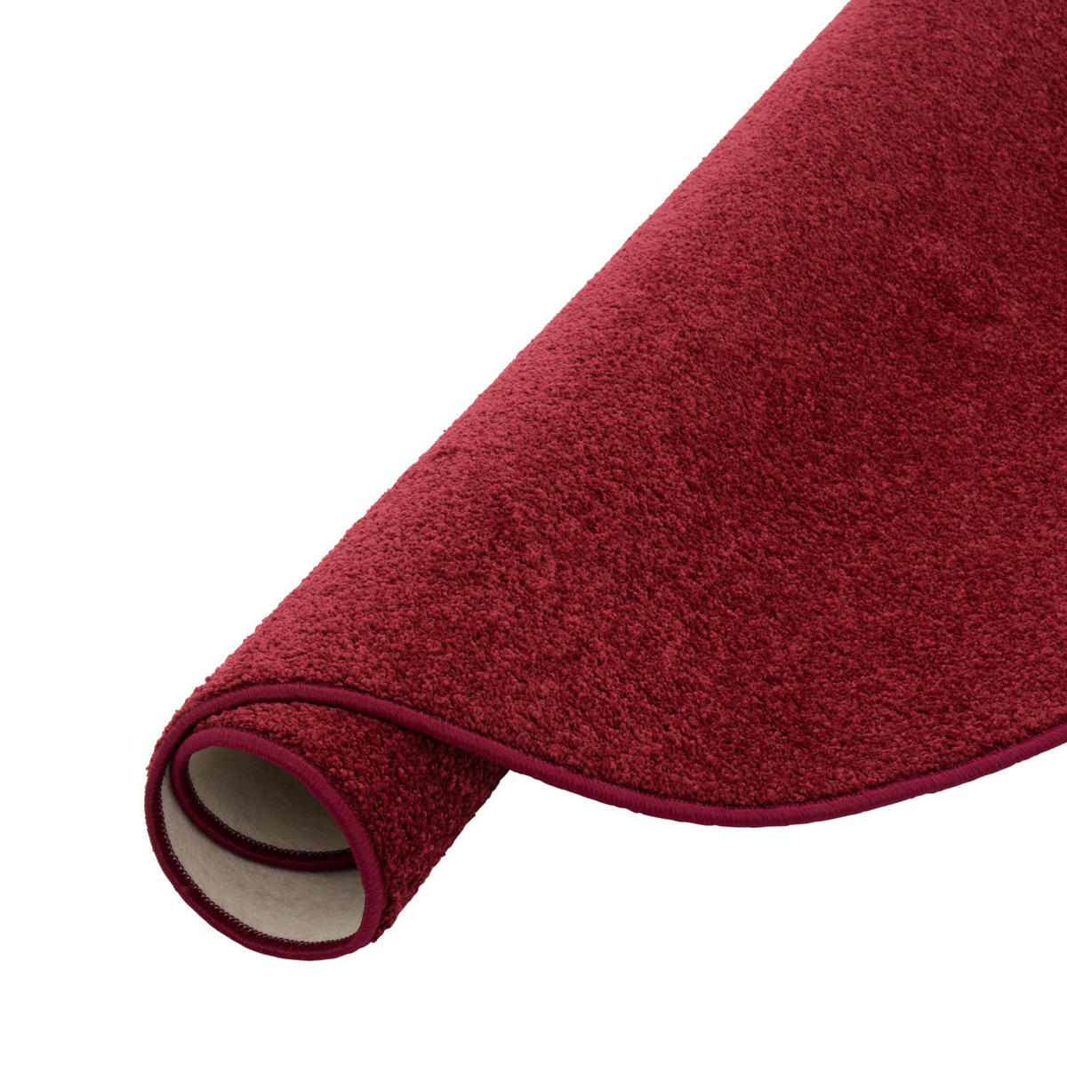HOCHFLOR VELOURS TEPPICH MONA RUND - Weinrot, Textil (160/160cm) - Snapstyle