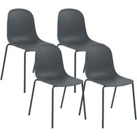 STAPELSTUHL 4 Kunststoff Dunkelgrau - Dunkelgrau, Kunststoff/Metall (51/85/55cm) - CLP