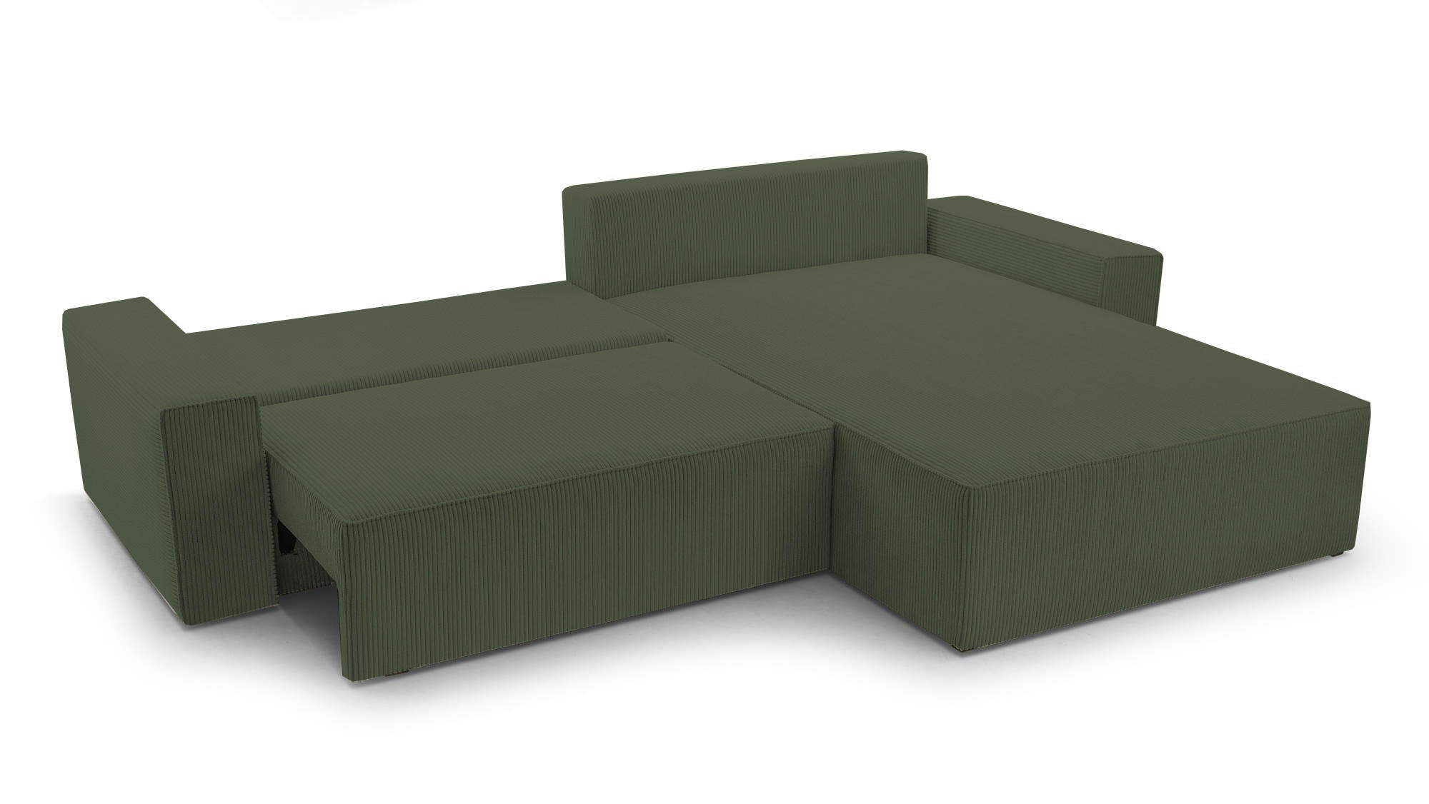 ECKSOFA - Denver L - Oliv - Olivgrün, Holz (290/200cm) - Möblo