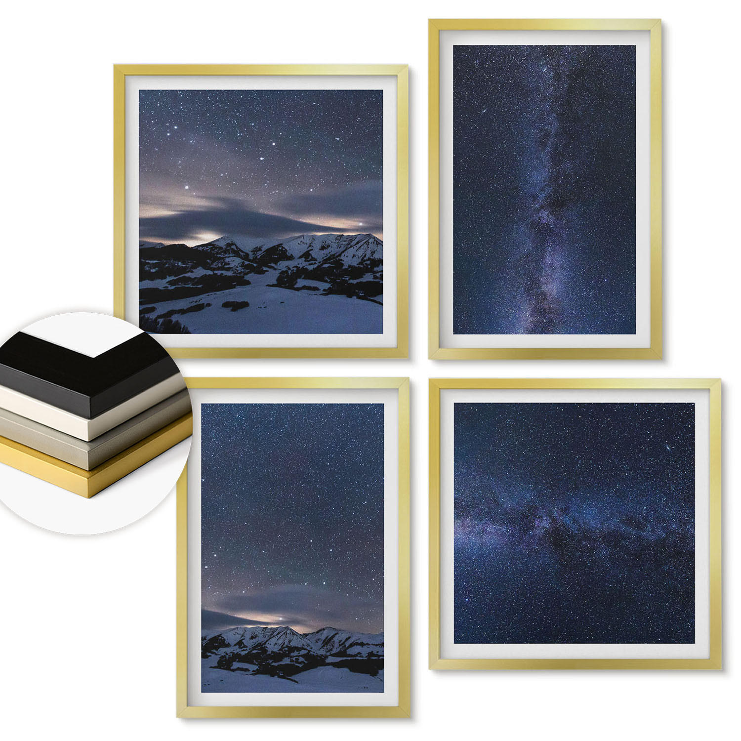 ArtPrintCave Wandbilder Gold 50x50 cm