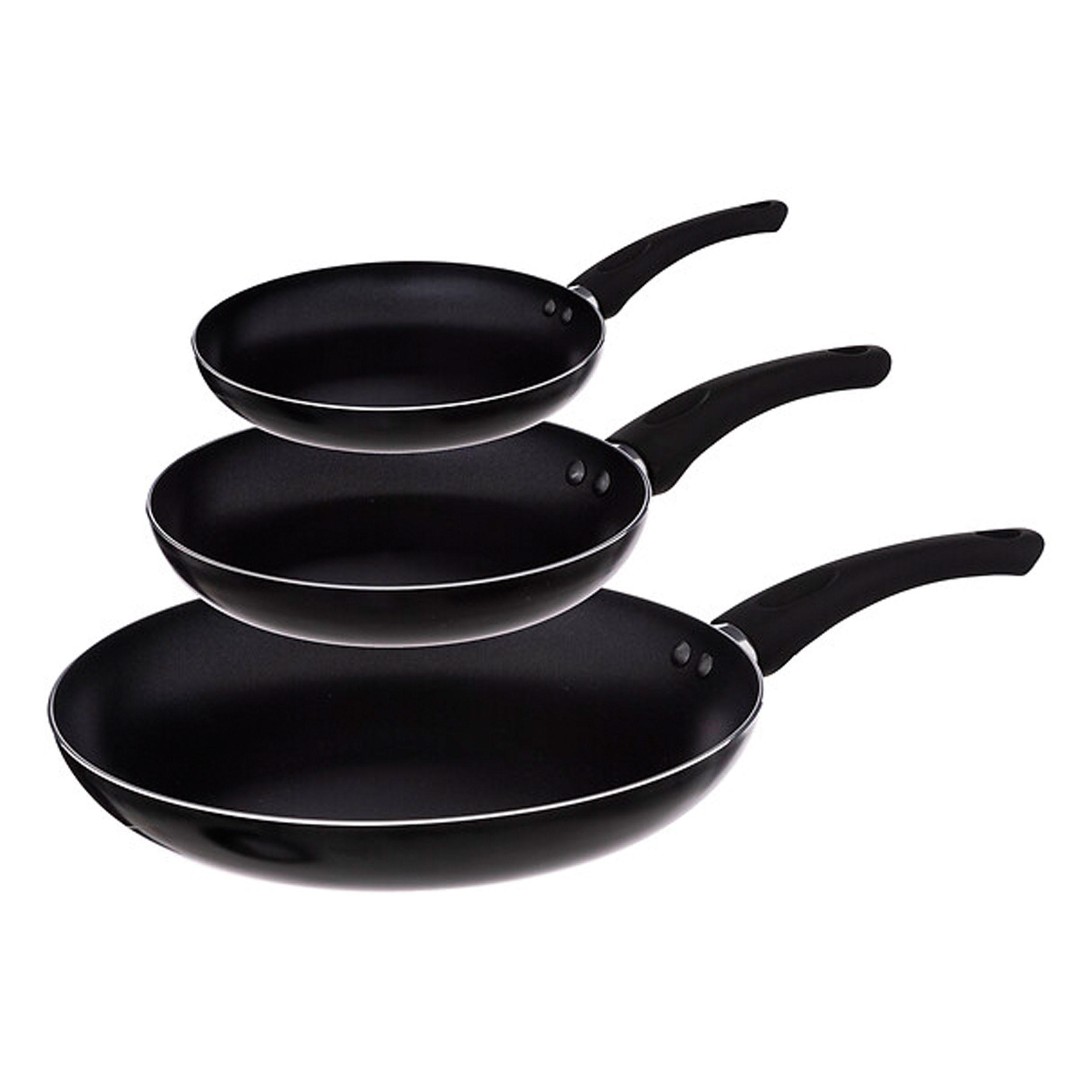 PFANNENSET 3-tlg., Induktion, Aluminium, Silikon, Schwarz, 20, 24, 28 cm - Schwarz, Metall - 5five Simply Smart