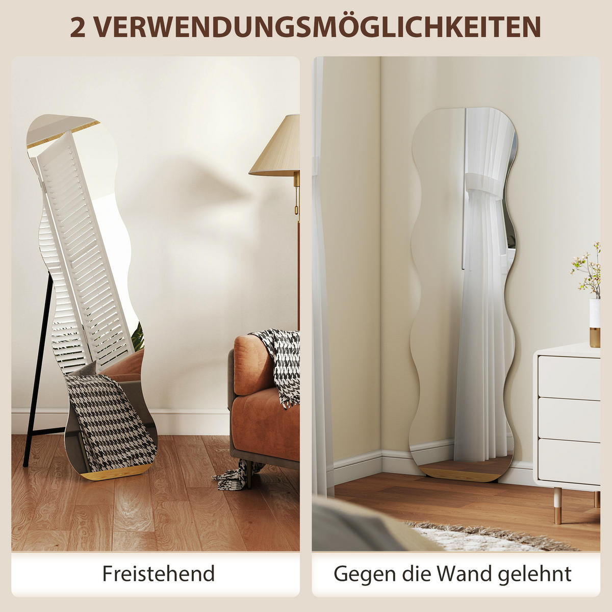 STANDSPIEGEL Schwarz 50.0/2.7/160.0cm - Schwarz, Glas (2.7/160/50cm)