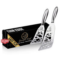 FISCHWENDER-SET aus Edelstahl, ultradünner flexibler Pfannenwender - Edelstahlfarben, Metall (34/2.5/9cm) - Gourmet Easy