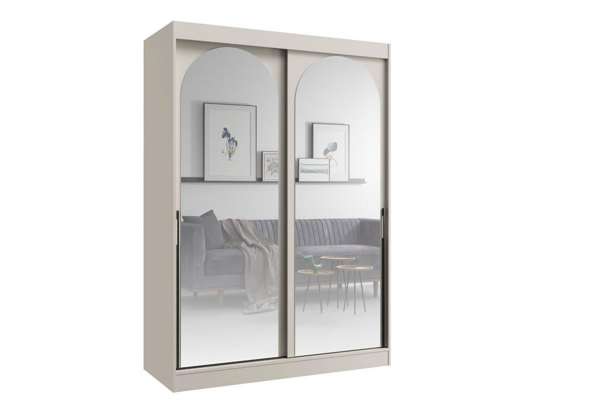 Deine Möbel 24 Schiebetürenschrank Kaschmir, Schwarz 150x215x65 cm