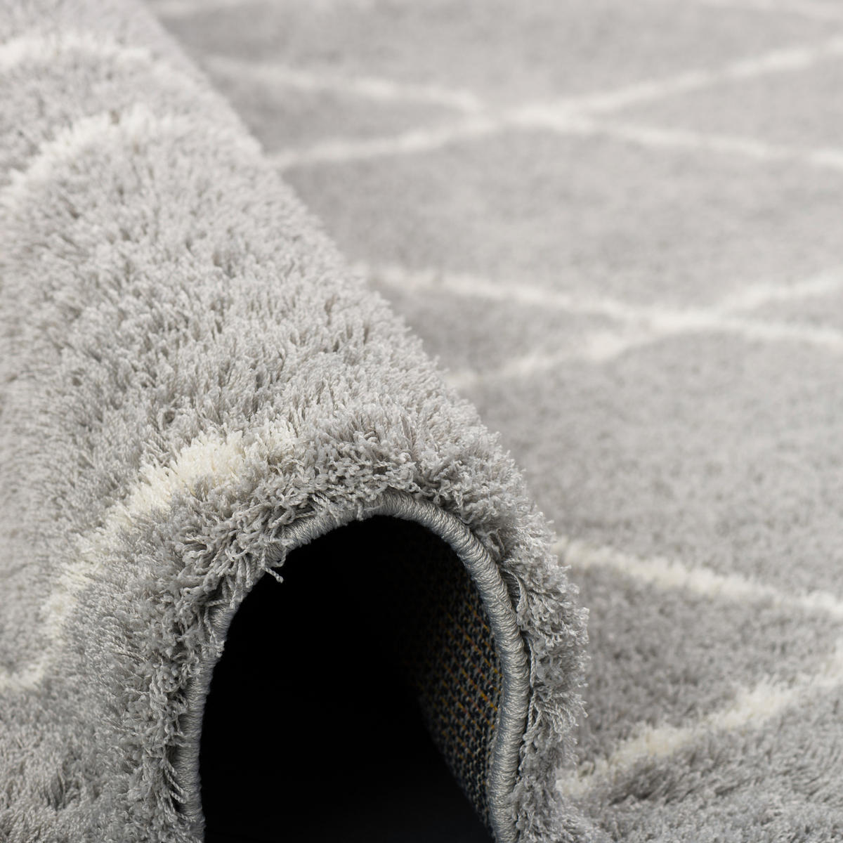 LUXUS SHAGGY TEPPICH SILKY SOFT MODERN RAUTEN - Grau, Textil (80/150cm) - Pergamon