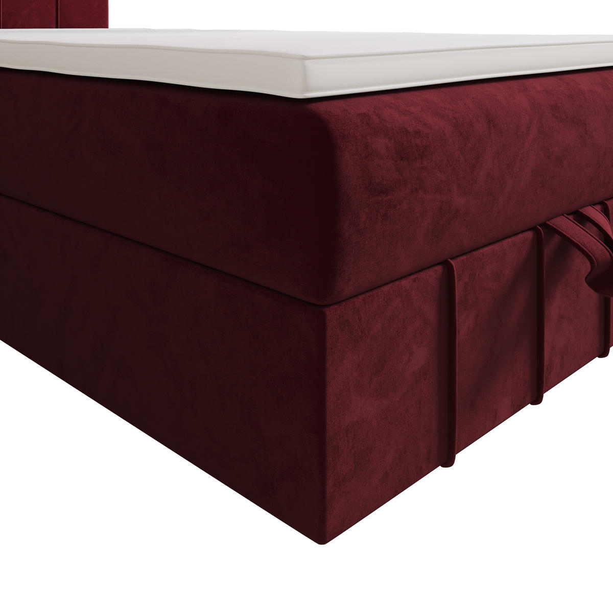 BOXBETT BAHAMA 90x200 Monolith 59, mit Matratze H3, Bonell und Topper, Rot - Rot, Holz/Kunststoff (90/200cm) - Bedante