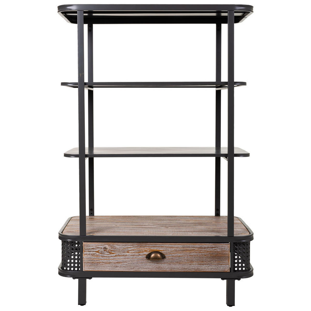 REGAL aus Metall und Holz, Grau, 80x40x121 - Grau, Metall (80/121/40cm) - Wanderlust
