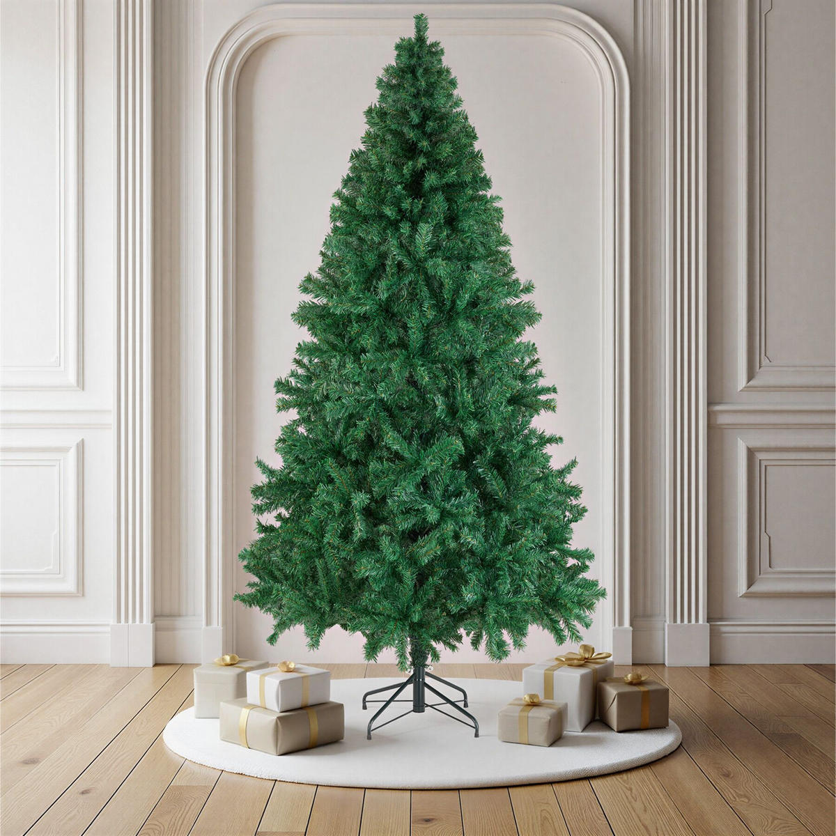 WEIHNACHTSBAUM Dasher,pulverbeschichteter Metallständer mit Kunststoffkappen ,grün - Grün, Kunststoff (230cm) - tectake