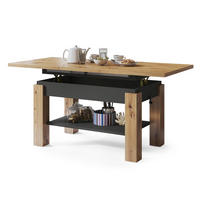 COUCHTISCH rechteckig Eiche Artisan - Anthrazit ausziehbar höhenverstellbar - Anthrazit/Eiche Artisan, Holzwerkstoff (68/110/59cm) - designimpex